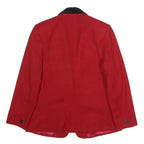 DUMAS Womens Red & Black Wool Button Jacket UK 12 Tailored Plain Stylish