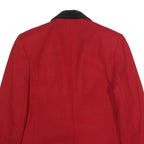 DUMAS Womens Red & Black Wool Button Jacket UK 12 Tailored Plain Stylish
