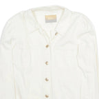 ONLY Womens Shirt Beige Collared Long Sleeve S