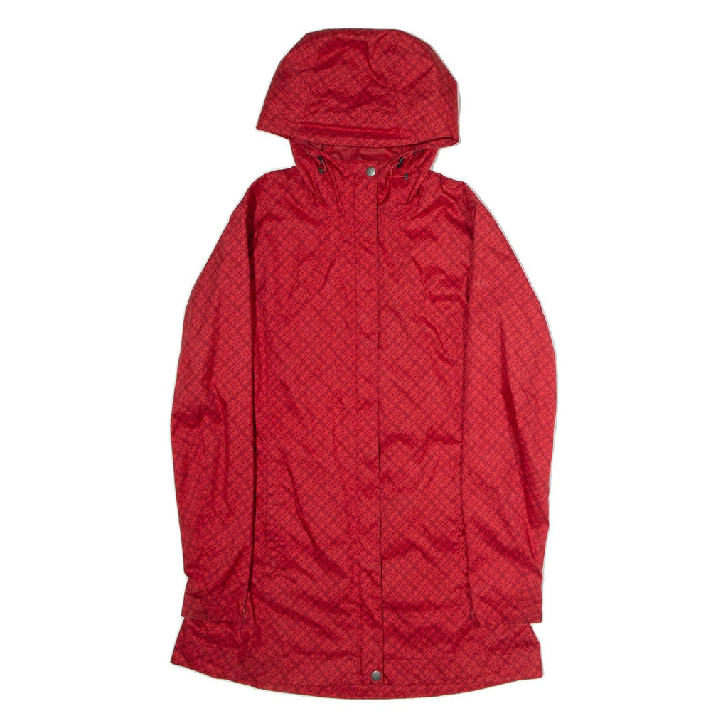 COLUMBIA Mens Rain Jacket Red Nylon Hooded Diamond S