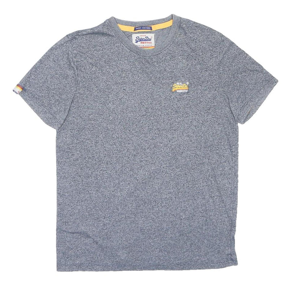SUPERDRY Mens Grey Crew Neck Short Sleeve T-Shirt XL Cotton Blend Casual