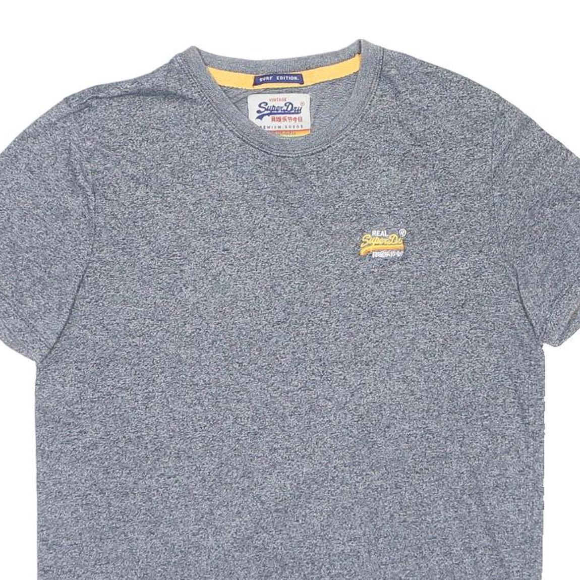 SUPERDRY Mens Grey Crew Neck Short Sleeve T-Shirt XL Cotton Blend Casual
