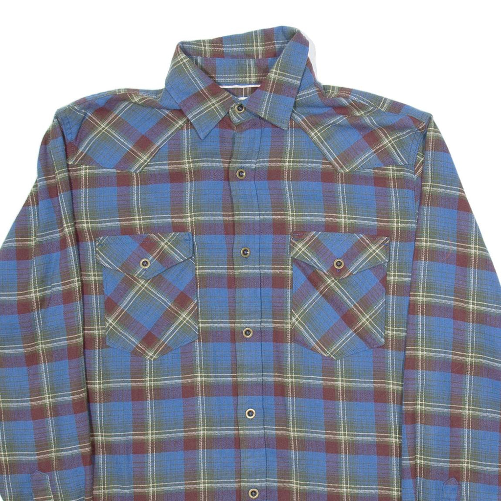 WRANGLER Mens Shirt Blue Check Long Sleeve S