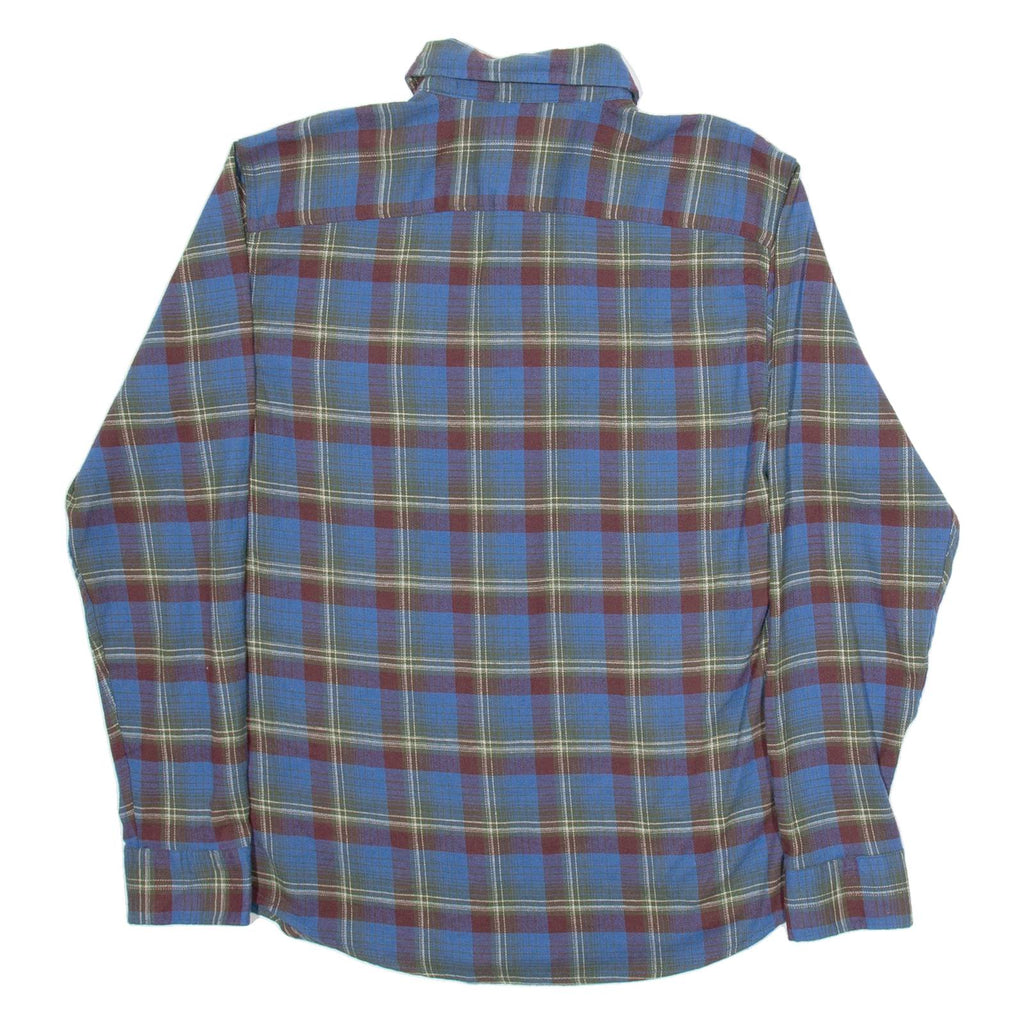 WRANGLER Mens Shirt Blue Check Long Sleeve S