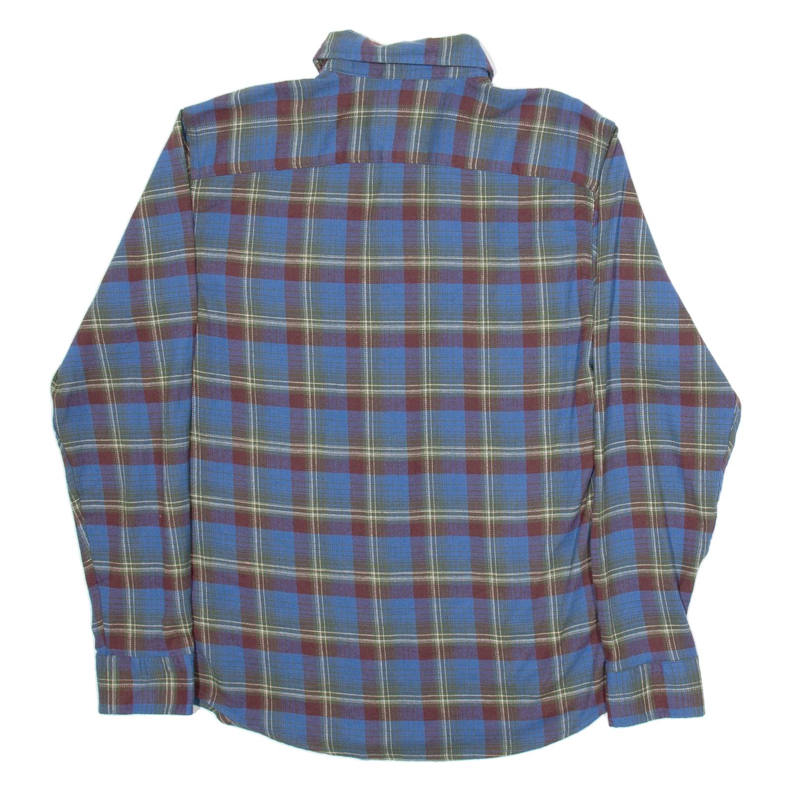 WRANGLER Mens Shirt Blue Check Long Sleeve S