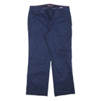 TOMMY HILFIGER Womens Cotton Blend Navy Blue Regular Straight Trousers W31 L25