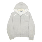 POLO RALPH LAUREN Mens Grey Cotton Blend Full Zip Hoodie M Casual Zip Up