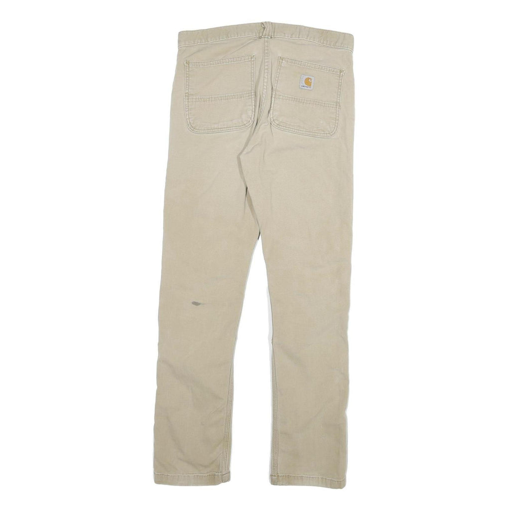 CARHARTT Mens Cotton Blend Beige Regular Straight Leg Trousers W31 L32 Workwear