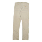 CARHARTT Mens Cotton Blend Beige Regular Straight Leg Trousers W31 L32 Workwear