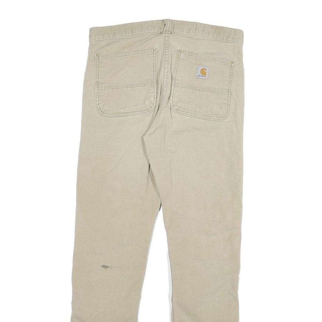 CARHARTT Mens Cotton Blend Beige Regular Straight Leg Trousers W31 L32 Workwear