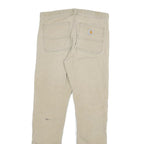 CARHARTT Mens Cotton Blend Beige Regular Straight Leg Trousers W31 L32 Workwear