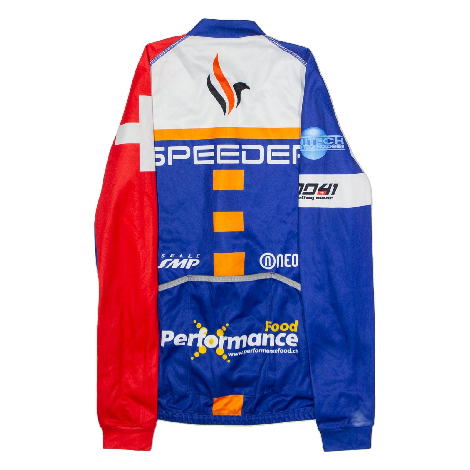 DAREVIE Full Zip Cycling Mens Jersey Blue Long Sleeve High Neck M