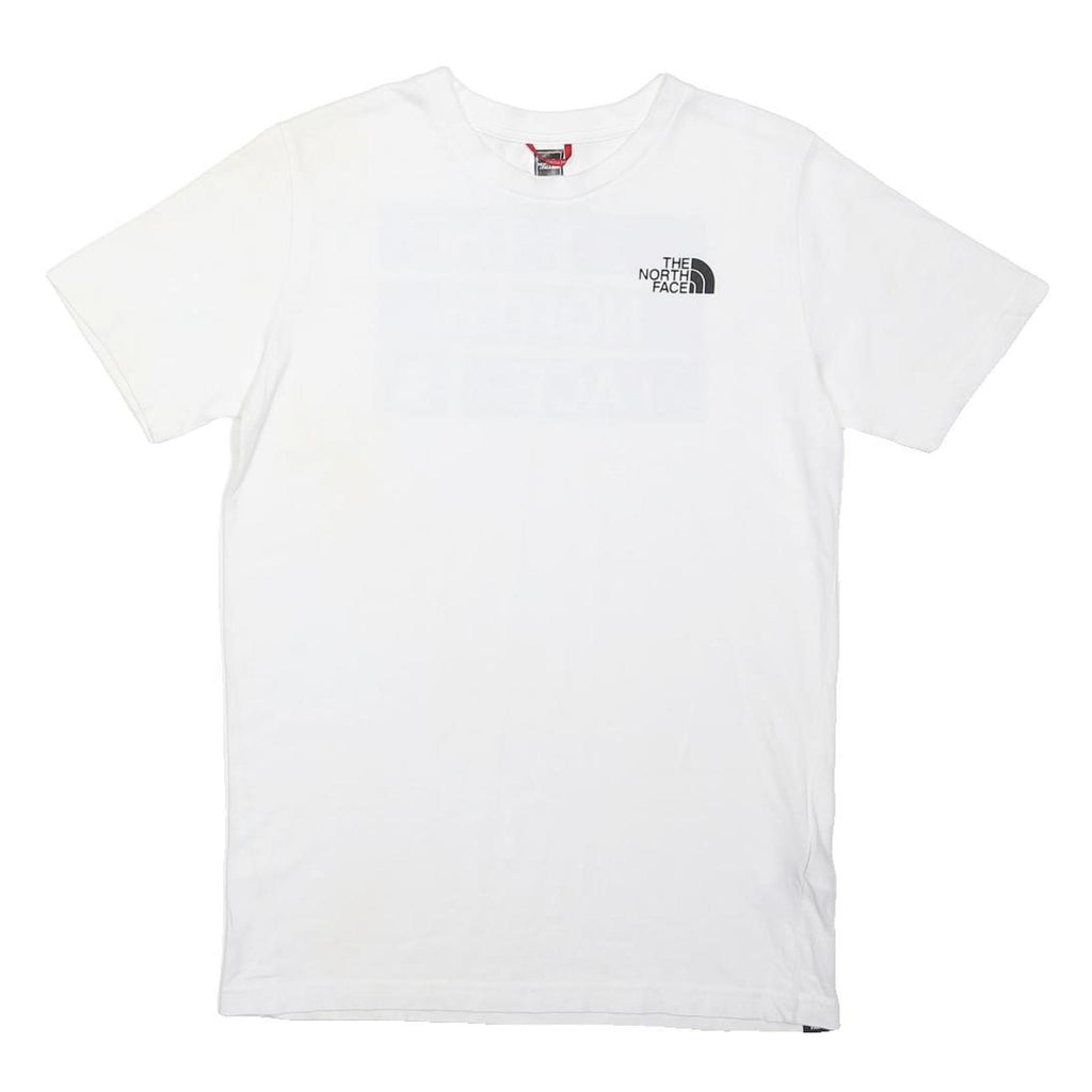 THE NORTH FACE Boys White XL Graphic T-Shirt Short Sleeve Crew Neck Cotton Blend