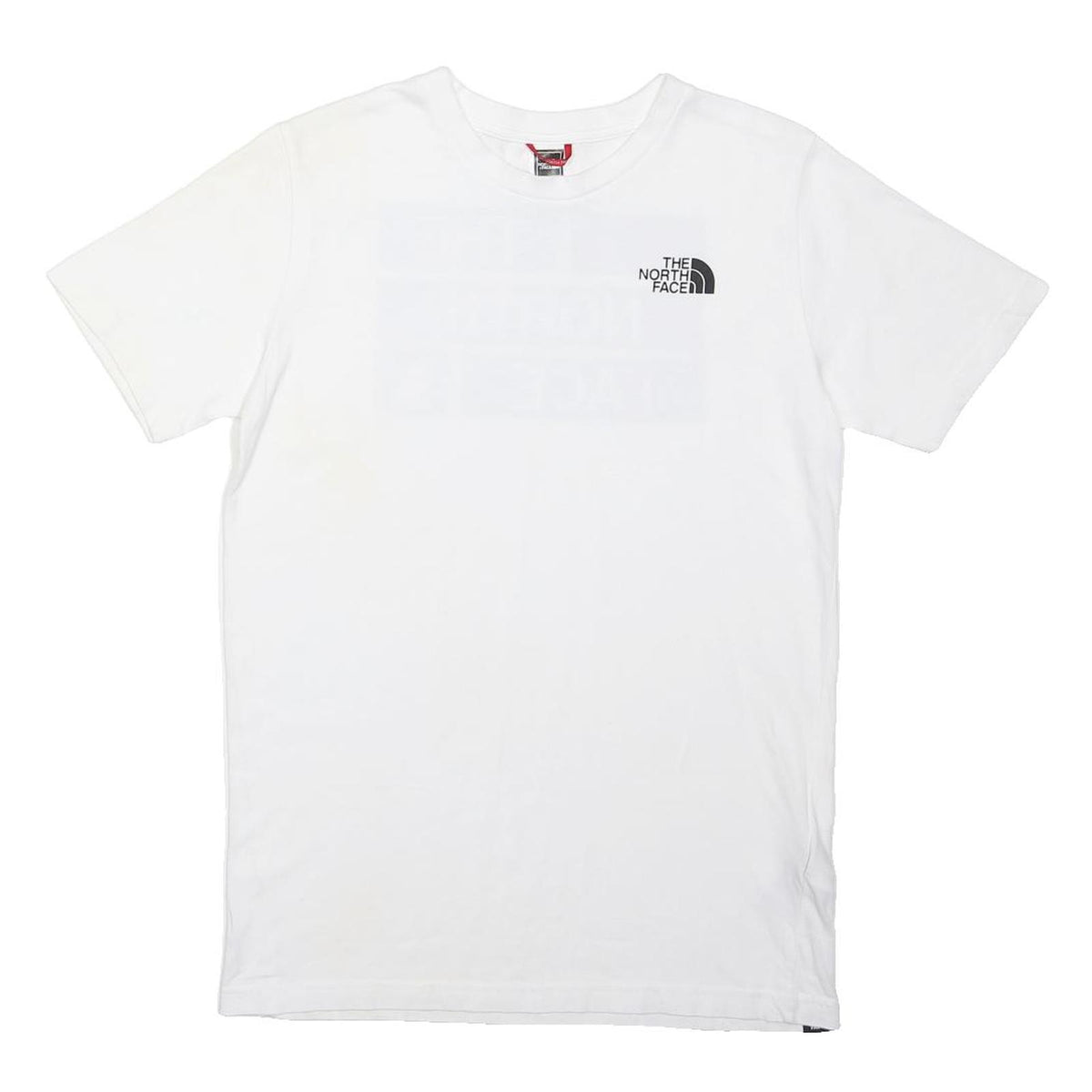 THE NORTH FACE Boys White XL Graphic T-Shirt Short Sleeve Crew Neck Cotton Blend