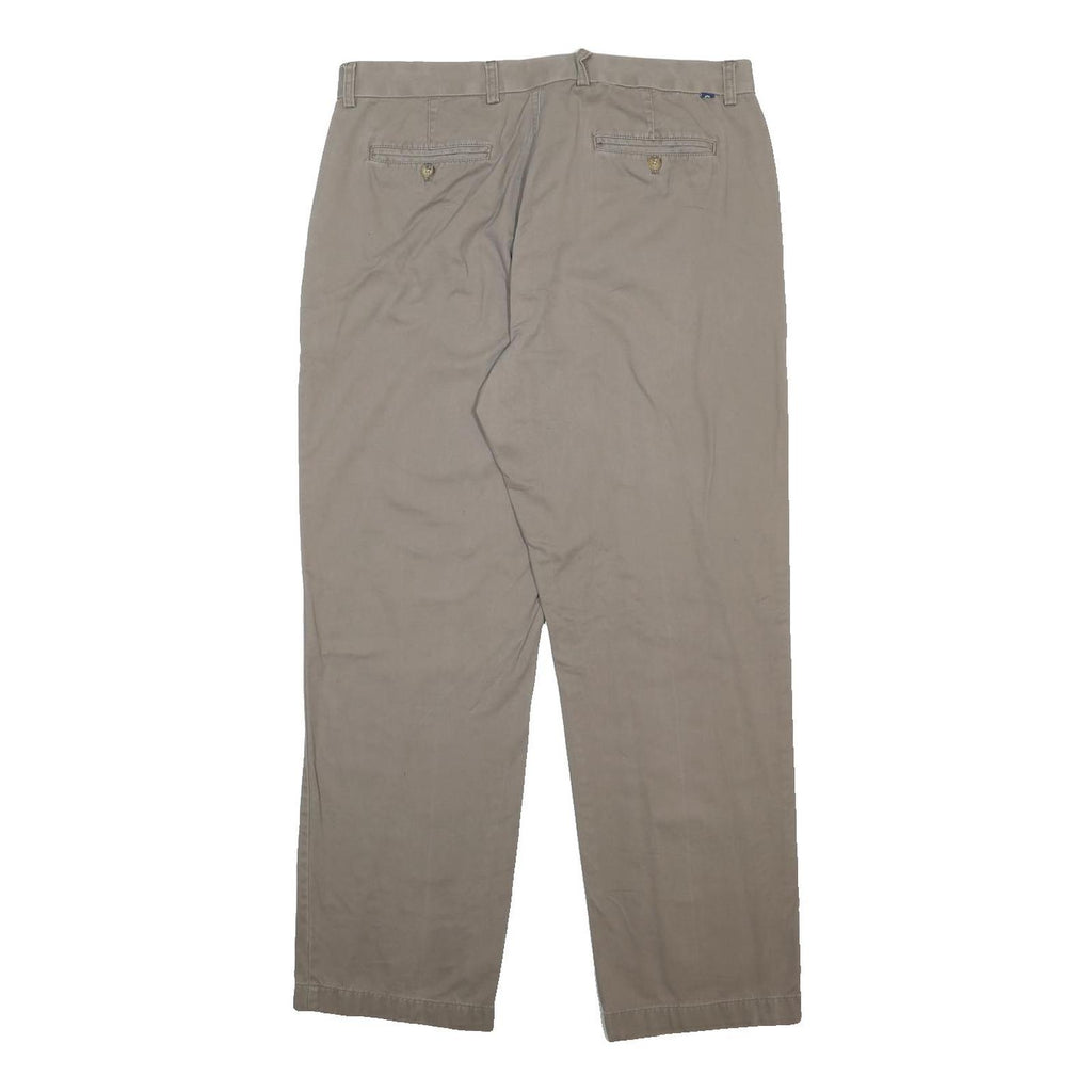 CHAPS Mens Cotton Beige Regular Straight Trousers W36 L29 Classic Casual