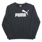 PUMA Mens Black Cotton Blend Crew Neck Sweatshirt M Sportswear Casual