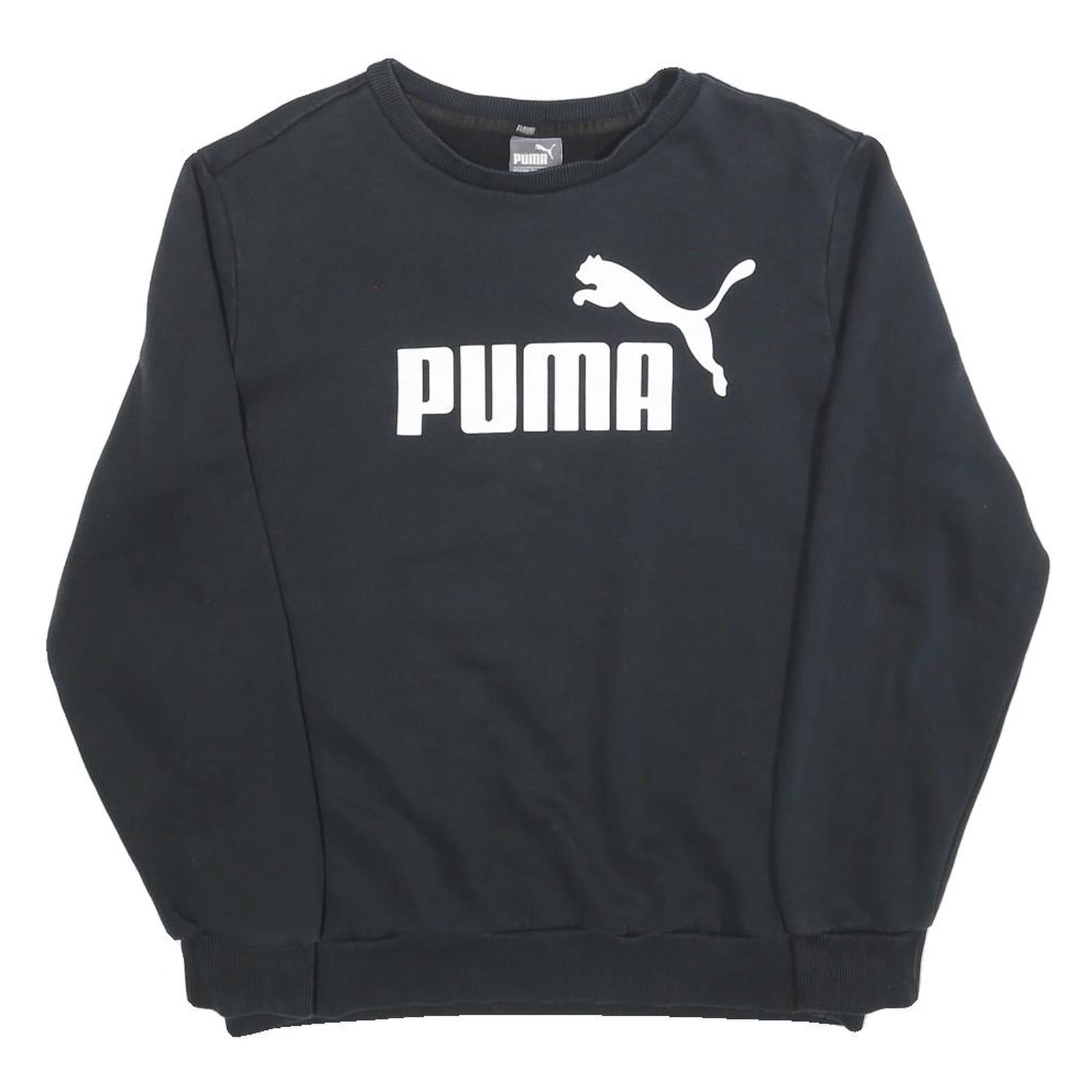 PUMA Mens Black Cotton Blend Crew Neck Sweatshirt M Sportswear Casual