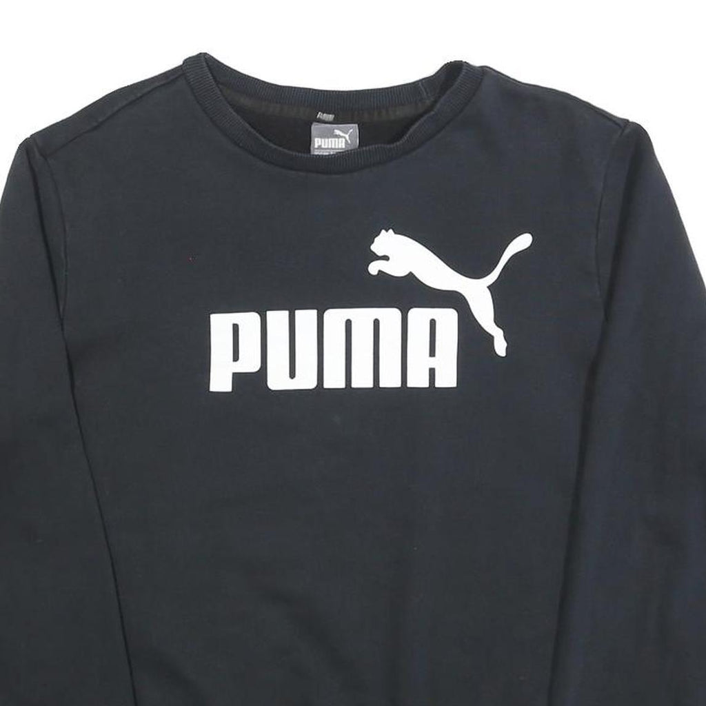 PUMA Mens Black Cotton Blend Crew Neck Sweatshirt M Sportswear Casual