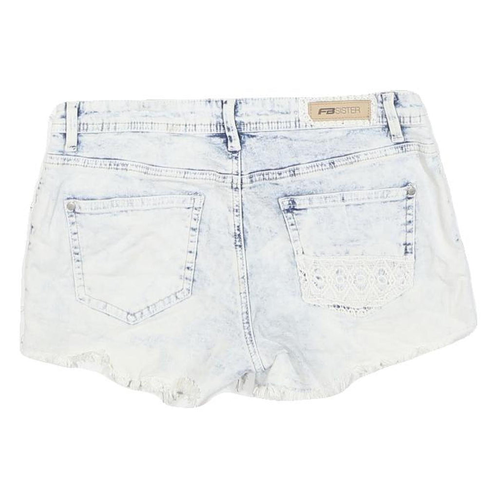 FB SISTER Womens Shorts Blue Casual Denim M W28 Lace Trim Summer Wear
