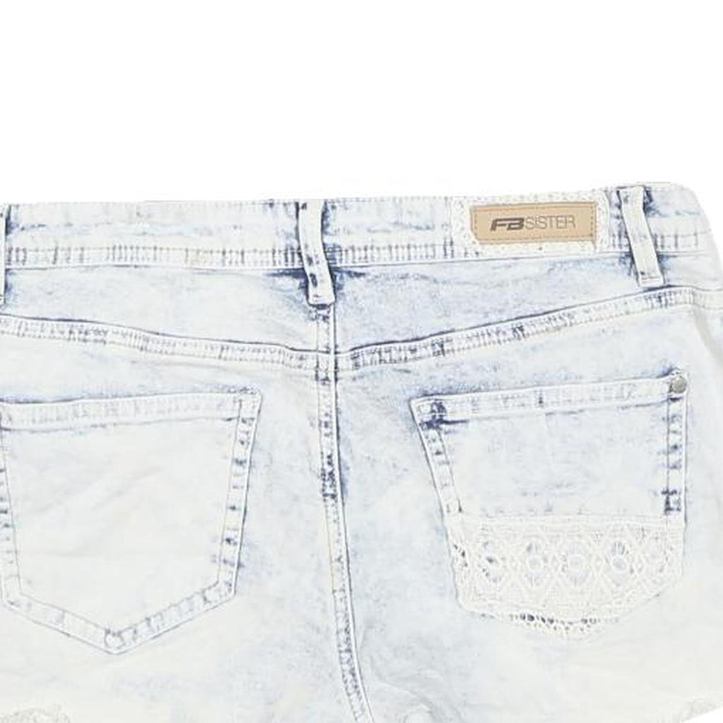 FB SISTER Womens Shorts Blue Casual Denim M W28 Lace Trim Summer Wear