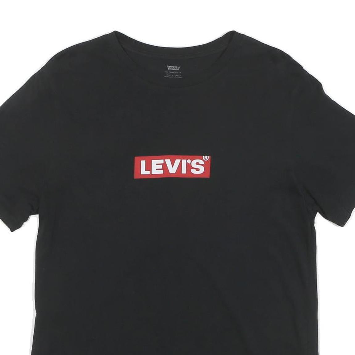 LEVI'S Mens Black Red Logo Modern T-Shirt M Short Sleeve Crew Neck Cotton