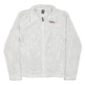 THE NORTH FACE Girls White Pink Logo Cotton Blend Plush Zip Jumper 15-16Y Soft