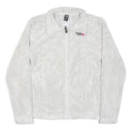 THE NORTH FACE Girls White Pink Logo Cotton Blend Plush Zip Jumper 15-16Y Soft