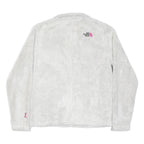 THE NORTH FACE Girls White Pink Logo Cotton Blend Plush Zip Jumper 15-16Y Soft
