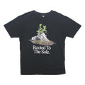 NEW BALANCE Mens Black Rooted To The Sole Graphic T-Shirt S Short Sleeve Crew