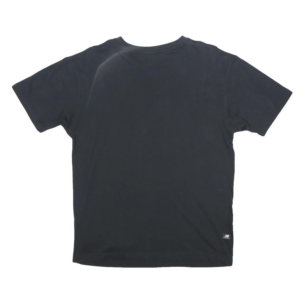 NEW BALANCE Mens Black Rooted To The Sole Graphic T-Shirt S Short Sleeve Crew