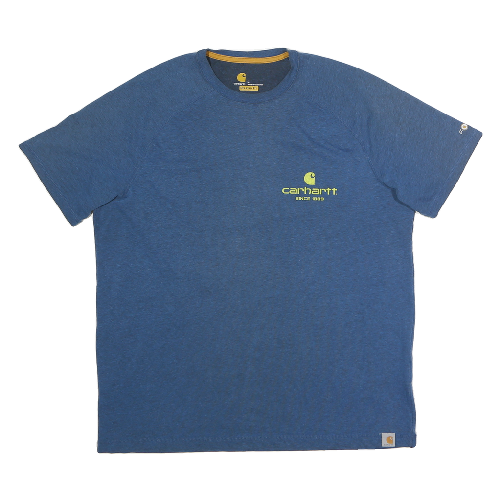 CARHARTT Mens Blue Relaxed Fit L Short Sleeve Crew Neck Logo T-Shirt