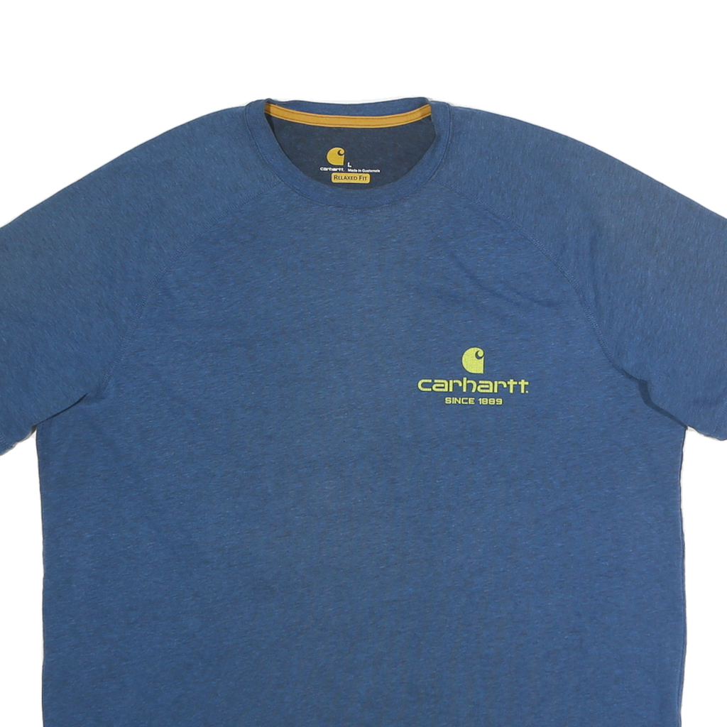 CARHARTT Mens Blue Relaxed Fit L Short Sleeve Crew Neck Logo T-Shirt