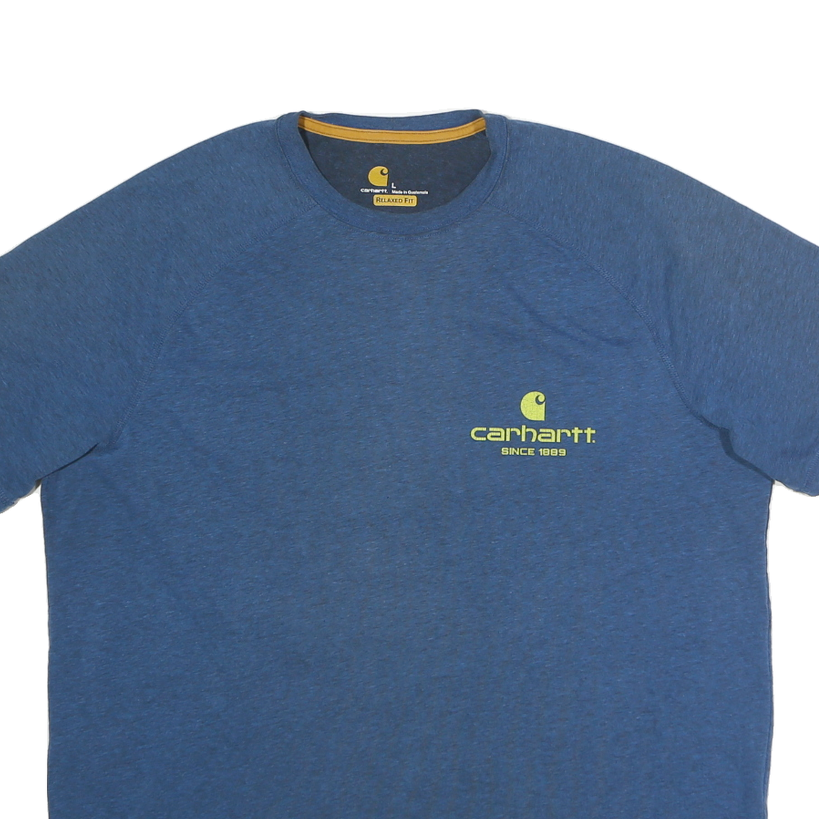 CARHARTT Mens Blue Relaxed Fit L Short Sleeve Crew Neck Logo T-Shirt