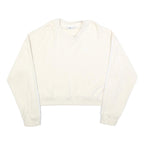 ADIDAS Womens Cream & White Crew Neck UK 16 Sweatshirt Cotton Blend Casual