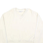 ADIDAS Womens Cream & White Crew Neck UK 16 Sweatshirt Cotton Blend Casual