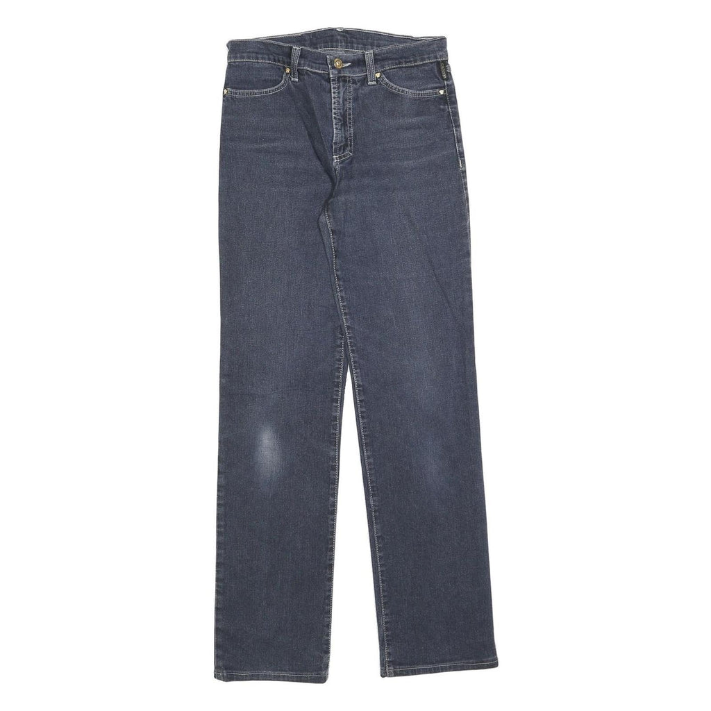 VERSACE Womens Regular Blue Denim Straight Leg Jeans W27 L30 Designer Cotton