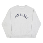 Womens Grey Cotton Blend Sweatshirt Air Force Crew Neck L Casual Pullover