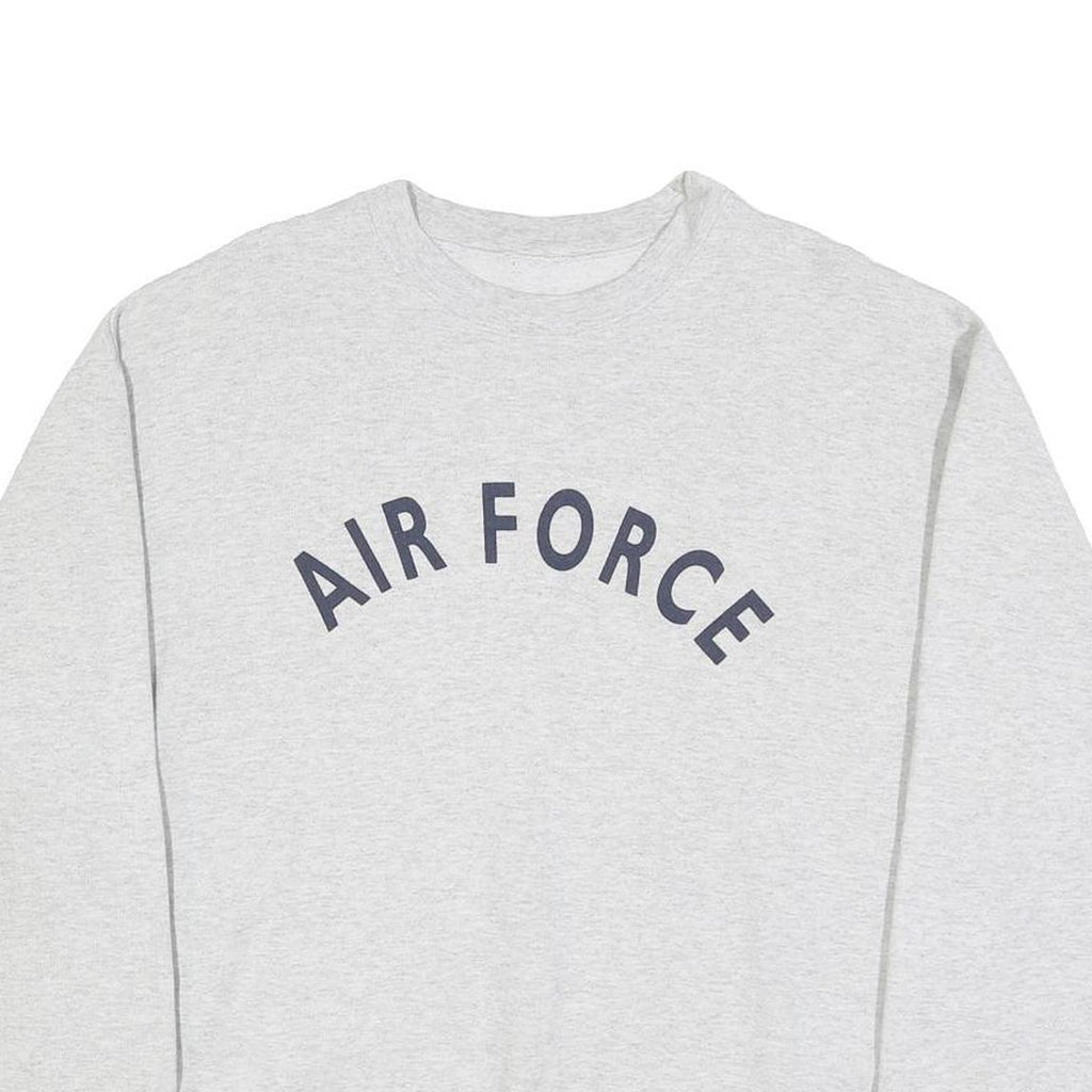 Womens Grey Cotton Blend Sweatshirt Air Force Crew Neck L Casual Pullover