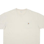 CARHARTT Mens Cream Pocket T-Shirt XL Short Sleeve Crew Neck Workwear