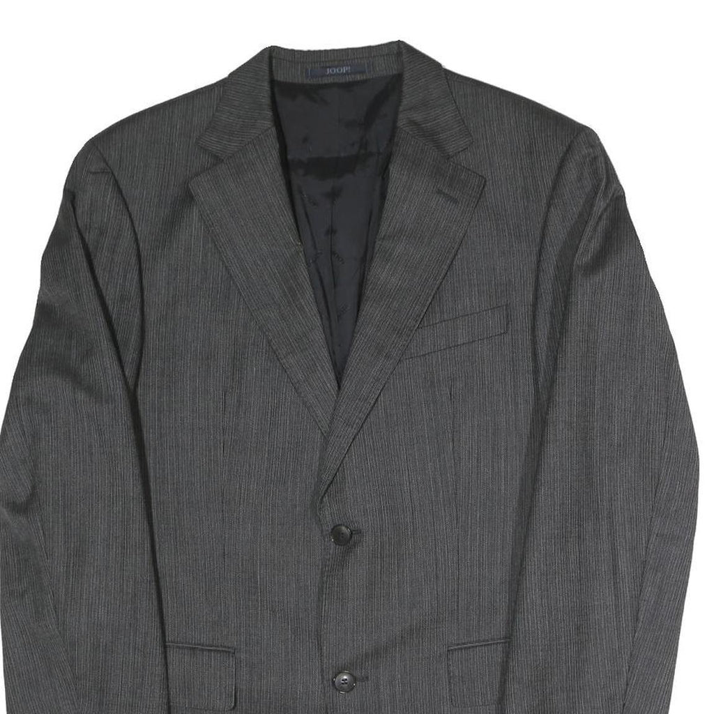 JOOP Mens Grey Pinstripe Classic Jacket M Woven Tailored Button Closure