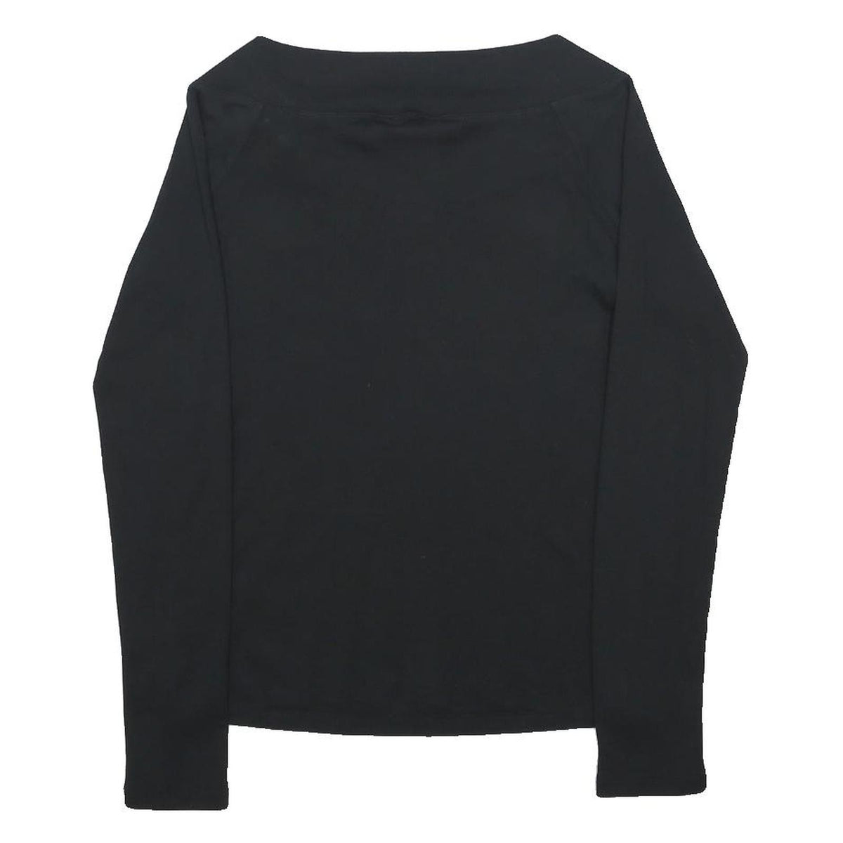 LAUREN RALPH LAUREN Womens Black Cotton Top Long Sleeve Boat Neck Buckle Detail