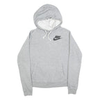 NIKE Mens Grey Hoodie Pullover M Cotton Drawstring Hood Casual Sweatshirt
