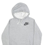 NIKE Mens Grey Hoodie Pullover M Cotton Drawstring Hood Casual Sweatshirt