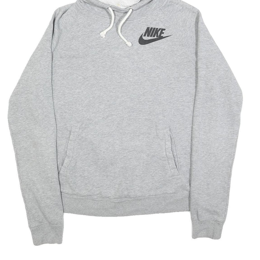 NIKE Mens Grey Hoodie Pullover M Cotton Drawstring Hood Casual Sweatshirt