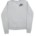 NIKE Mens Grey Hoodie Pullover M Cotton Drawstring Hood Casual Sweatshirt