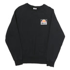 ELLESSE Mens Black Cotton Crew Neck Sweatshirt S Ellesse Logo Casual Pullover