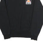 ELLESSE Mens Black Cotton Crew Neck Sweatshirt S Ellesse Logo Casual Pullover