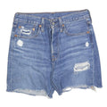 LEVI'S Womens Shorts Blue Denim Distressed S W28 Casual Cotton