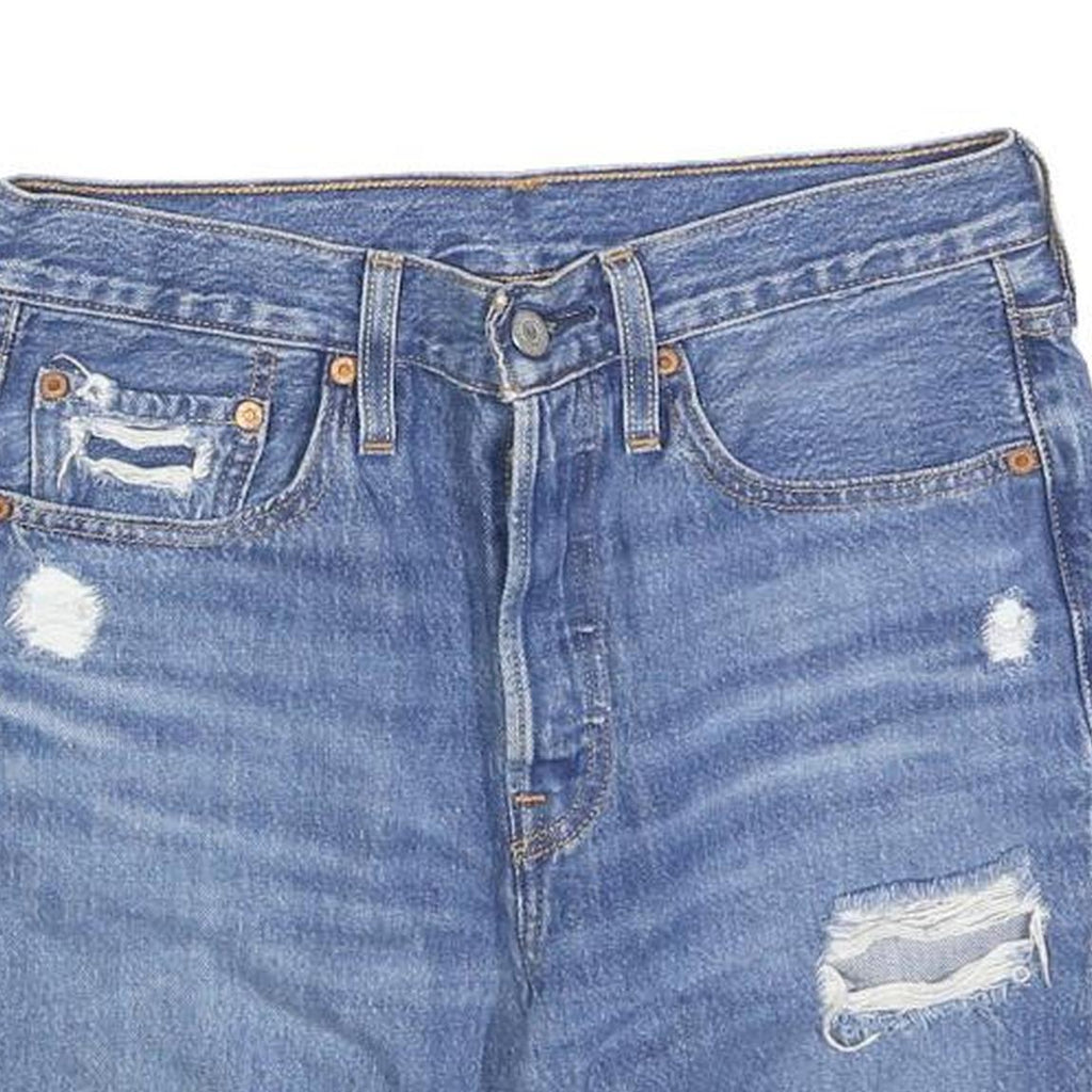 LEVI'S Womens Shorts Blue Denim Distressed S W28 Casual Cotton