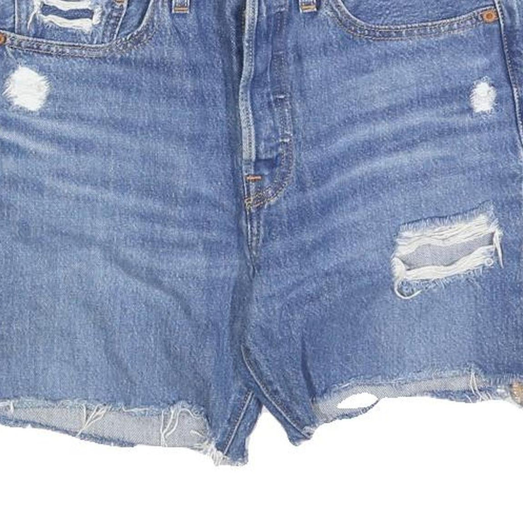 LEVI'S Womens Shorts Blue Denim Distressed S W28 Casual Cotton